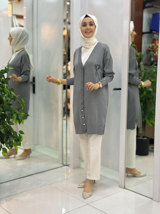 NY MEHLİKA LALE İŞLEME SOĞUK İP HIRKA 3260