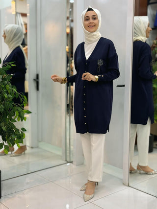 NY MEHLİKA LALE İŞLEME SOĞUK İP HIRKA 3260