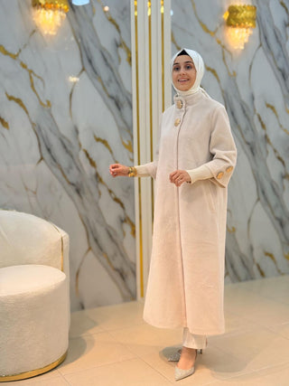 NY MEHLİKA KOL VE YAKA BRONŞ DÜĞME DETAY ANGORA KABAN 7958