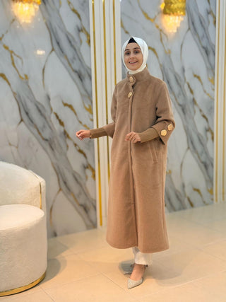 NY MEHLİKA KOL VE YAKA BRONŞ DÜĞME DETAY ANGORA KABAN 7958