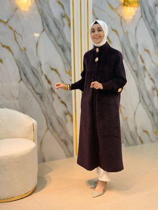NY MEHLİKA KOL VE YAKA BRONŞ DÜĞME DETAY ANGORA KABAN 7958