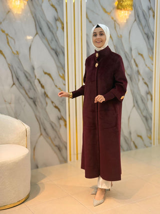 NY MEHLİKA KOL VE YAKA BRONŞ DÜĞME DETAY ANGORA KABAN 7958
