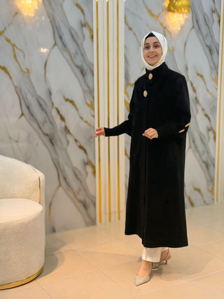 NY MEHLİKA KOL VE YAKA BRONŞ DÜĞME DETAY ANGORA KABAN 7958
