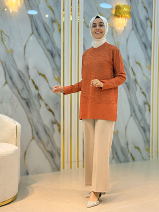 NY MEHLİKA İŞLEMELİ SOĞUK İP TUNİK 35358