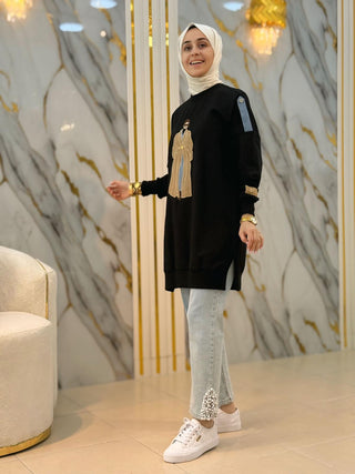 PUANE FİGÜR BASKILI BASIC TUNİK 10655