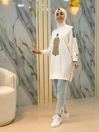 PUANE FİGÜR BASKILI BASIC TUNİK 10655
