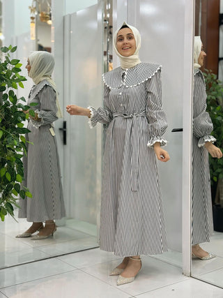 NY MEHLİKA ÇİZGİLİ ELBİSE 3806