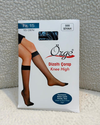 ÖZGE DİZ ALTI TÜL ÇORAP SİYAH 500