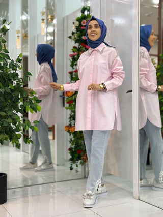 ESSE OMUZ VE YAKA TAŞLI GÖMLEK 3254