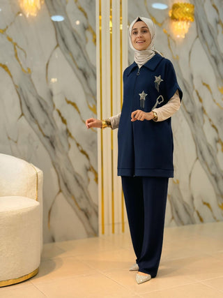 NY MEHLİKA TAŞLI YELEKLİ 2'Lİ TAKIM 2140