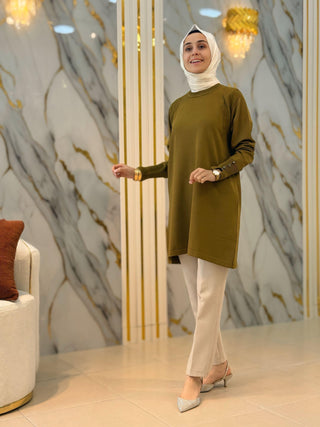 KADO KOL DÜĞMELİ SOĞUK İP TUNİK 2725005
