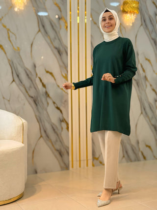 KADO KOL DÜĞMELİ SOĞUK İP TUNİK 2725005