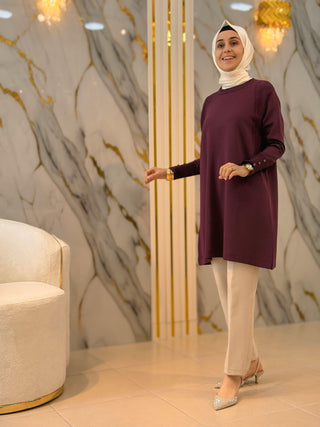KADO KOL DÜĞMELİ SOĞUK İP TUNİK 2725005