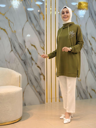NY MEHLİKA ZİNCİR VE PALMİYE DETAYLI TUNİK 2126