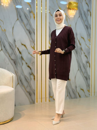 NY MEHLİKA ÇİZGİLİ SOĞUK İP HIRKA 3179