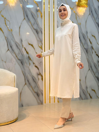 KADO YAKA FERMUARLI RİBANALI TUNİK 257322