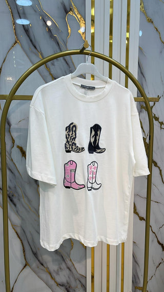 NY MEHLİKA ÇİZME BASKILI TİŞÖRT 32332