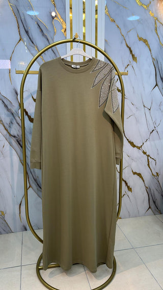 KADO OMUZ TAŞ İŞLEMELİ ELBİSE 257150