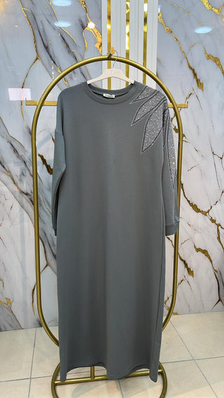 KADO OMUZ TAŞ İŞLEMELİ ELBİSE 257150