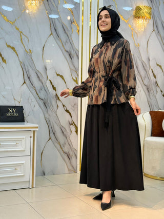 ALESYA ETEKLİ DESENLİ TAKIM A5377