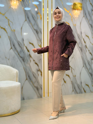 NY MEHLİKA TAŞ İŞLEME DETAYLI TASARIM CEKET (ASTARLI) 2287