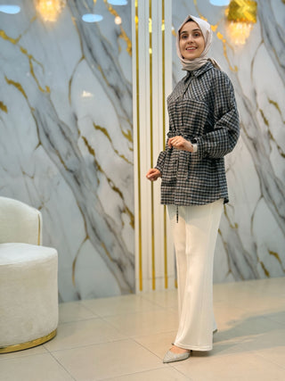 NY MEHLİKA ODUNCU KEMER DETAYLI GÖMLEK 2285