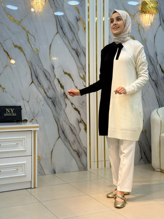 ALVİNA BAĞCIK DETAYLI TRİKO TUNİK 43167