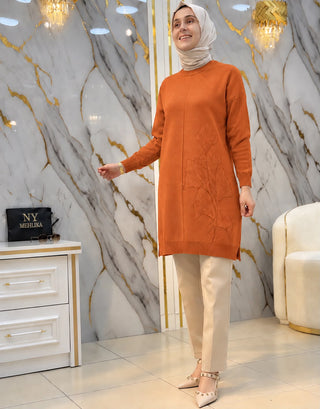 KADO TEK TARAFI ÇİÇEK DETAYLI TUNİK 2726073