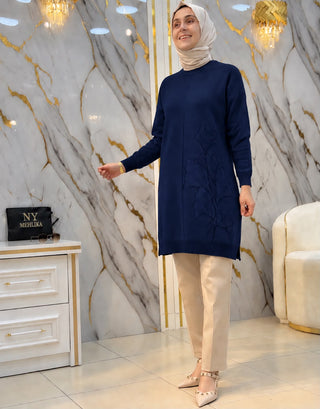 KADO TEK TARAFI ÇİÇEK DETAYLI TUNİK 2726073